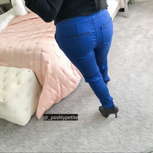 Fire royal blue tapered skinny mid waist pant - Picture 2 of 15